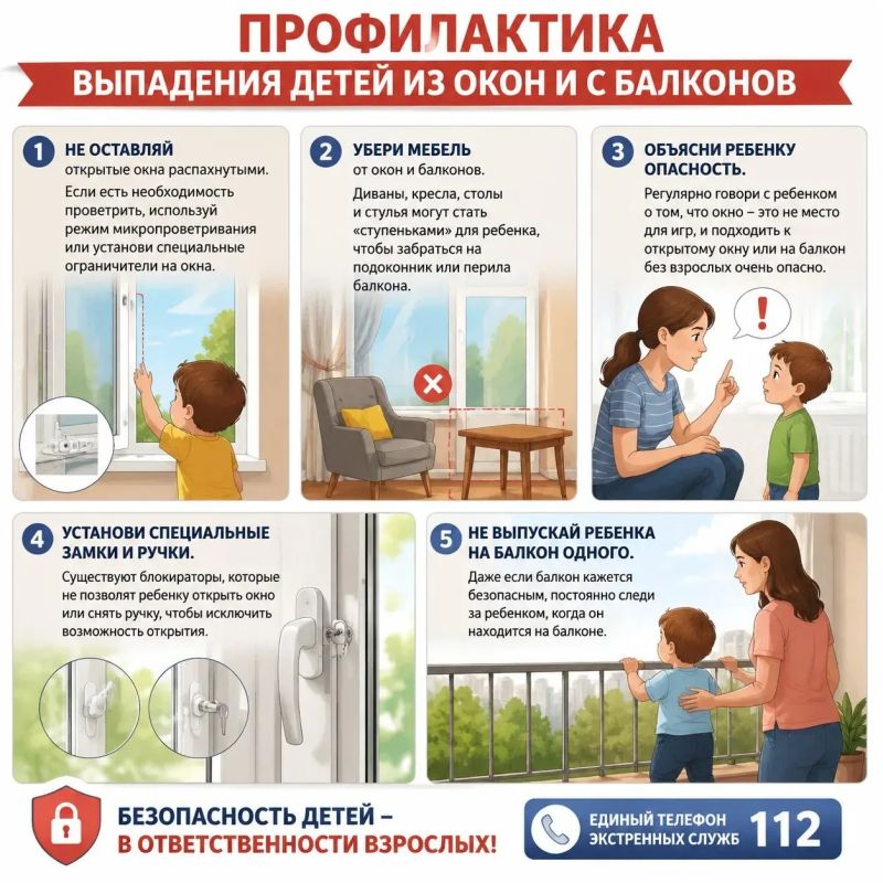 Профилактика выпадения детей из окон и с балконов