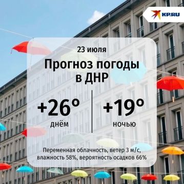 В ДНР четверг ожидается немного хмурый
