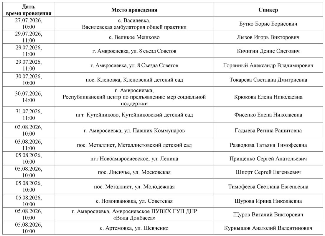 Информация для жителей Амвросиевского муниципального округа