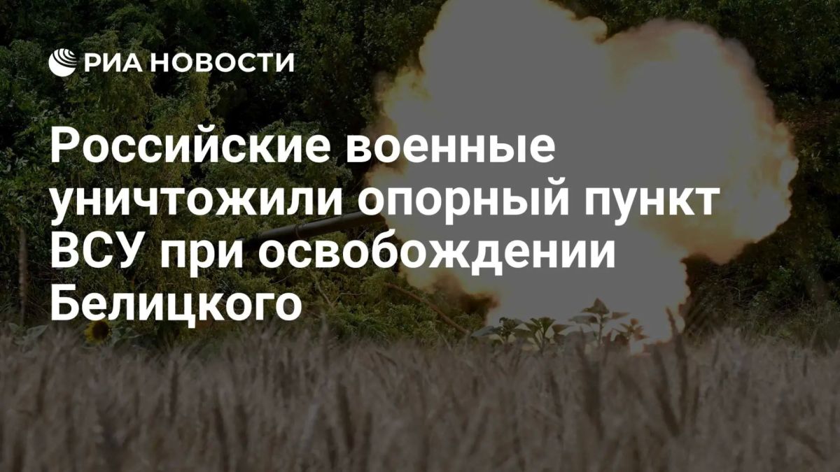 Военнослужащие группировки войск «Центр» уничтожили опорный пункт ВСУ при освобождении Белицкого в ДНР