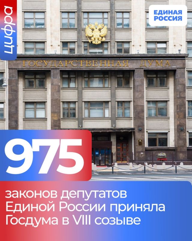 Юрий Покинтелица: Госдума в VIII созыве приняла 975 законов депутатов Единой России