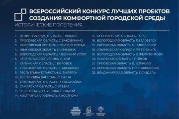 Марат Хуснуллин: Подведены итоги Всероссийского конкурса лучших проектов создания комфортной городской среды, конкурса для регионов ДФО и первого конкурса воссоединенных и приграничных регионов