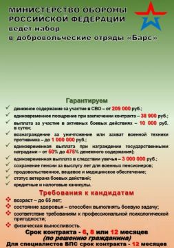 Набор в добровольческие отряды "Барс"