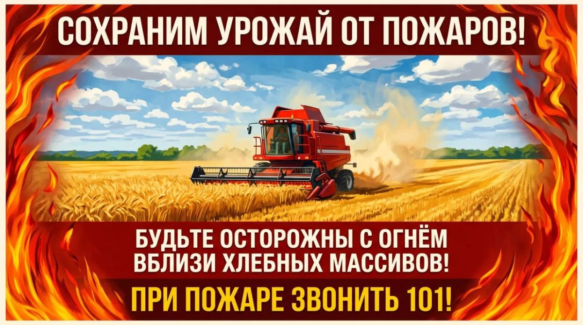 Берегите хлеб от огня!. Департамент гражданской защиты напоминает о необходимости уделить особое внимание пожарной безопасности во время уборочной кампании
