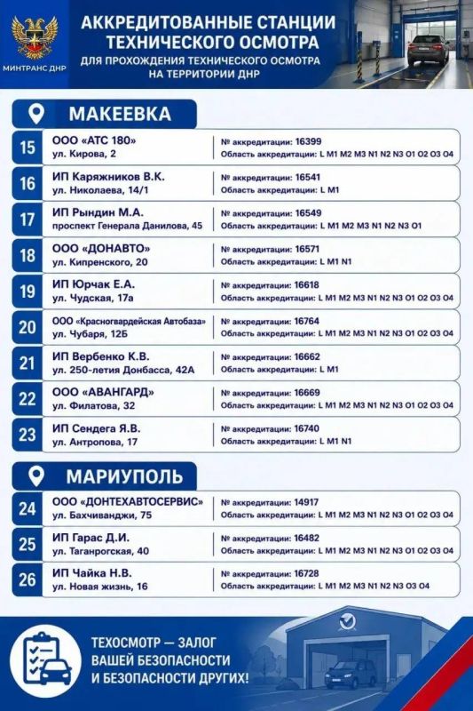 Владельцам коммерческого транспорта в ДНР напомнили о необходимости прохождения техосмотра Владельцам коммерческого транспорта в ДНР напомнили о необходимости прохождения техосмотра