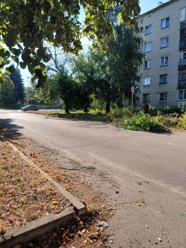 Благоустройство территории: в Дебальцево продолжаются работы по покосу травы Благоустройство территории: в Дебальцево продолжаются работы по покосу травы
