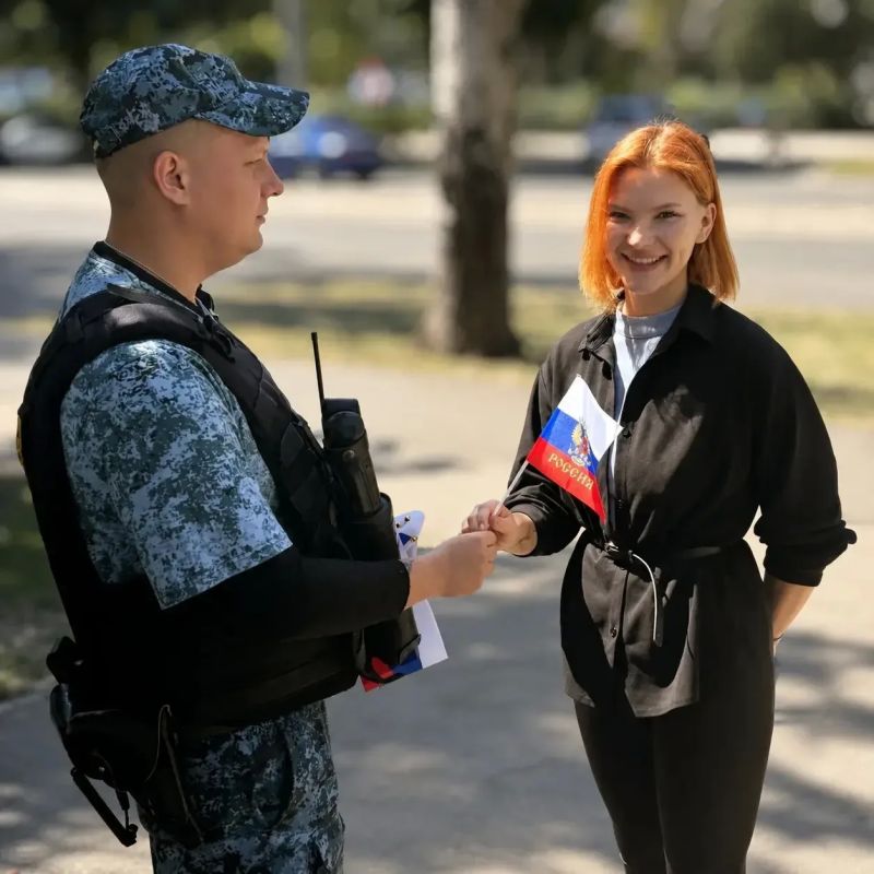 Судебные приставы ДНР поздравили жителей Республики с Днём Государственного флага России Судебные приставы ДНР поздравили жителей Республики с Днём Государственного флага России