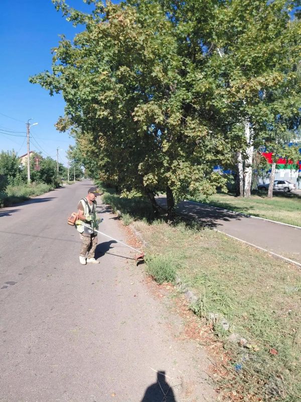 Благоустройство территории: в Дебальцево продолжаются работы по покосу травы Благоустройство территории: в Дебальцево продолжаются работы по покосу травы