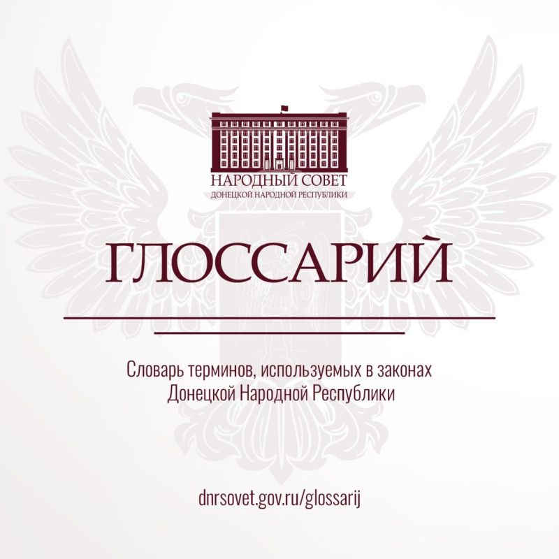 Разбирайтесь в законах уверенно: продолжаем публиковать ключевые термины из Глоссария законов ДНР