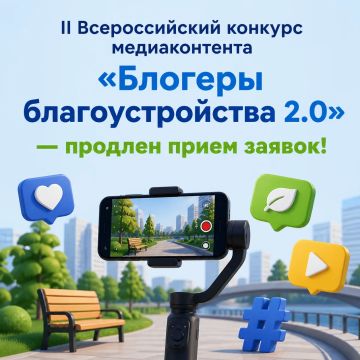 II Всероссийский конкурс медиаконтента «Блогеры благоустройства 2.0» — продлен прием заявок!