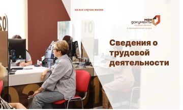 Сведения о трудовой деятельности через МФЦ