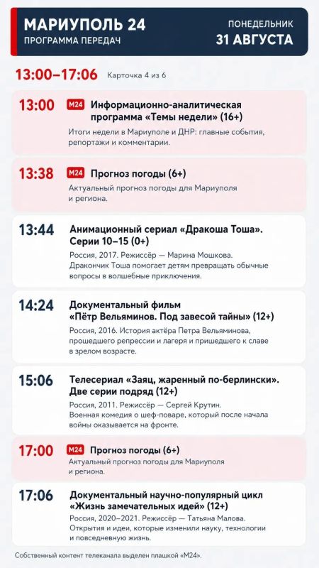 «МАРИУПОЛЬ 24» | ПРОГРАММА ПЕРЕДАЧ «МАРИУПОЛЬ 24» | ПРОГРАММА ПЕРЕДАЧ
