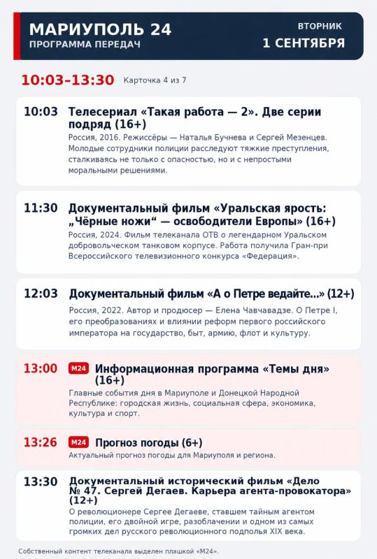 «Мариуполь 24» | Программа передач «Мариуполь 24» | Программа передач