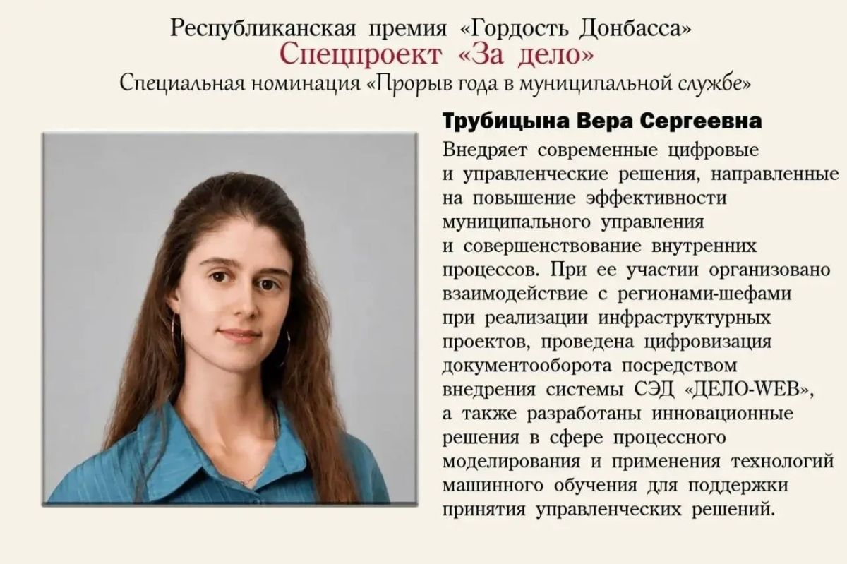 Александр Шатов: Сегодня завершается народное голосование Республиканской премии «Гордость Донбасса» спецпроекта «За дело» Александр Шатов: Сегодня завершается народное голосование Республиканской премии «Гордость Донбасса» спецпроекта «За дело»