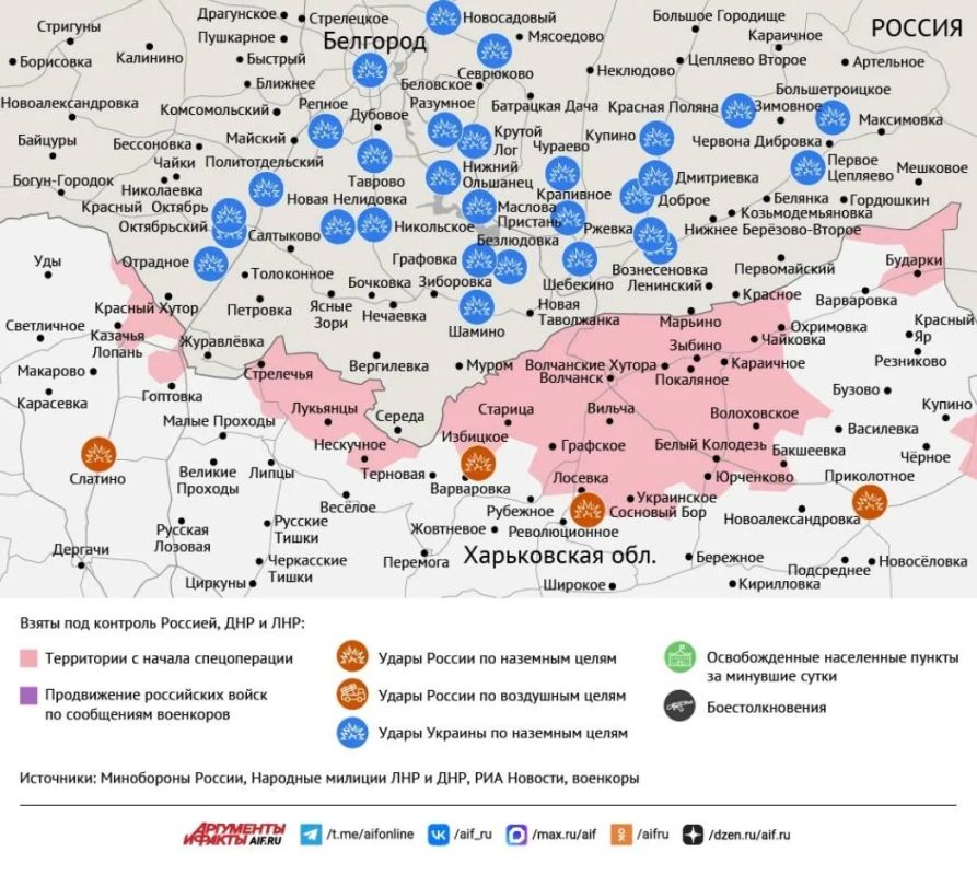 Карта боевых действий в зоне СВО на 31 августа 2026 года Карта боевых действий в зоне СВО на 31 августа 2026 года