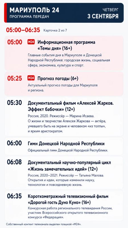 «Мариуполь 24» | Программа передач «Мариуполь 24» | Программа передач