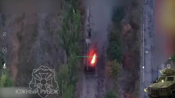 Уничтожение украинского броневика в центре Дружковки