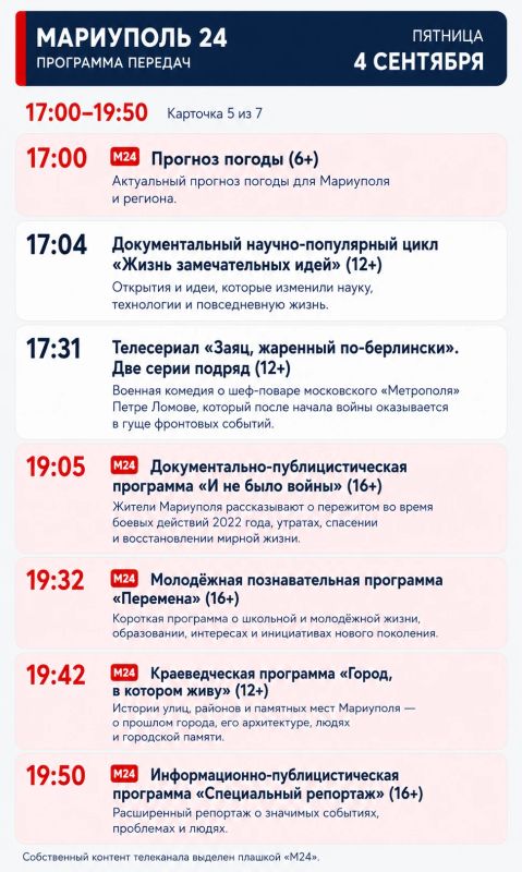 «Мариуполь 24» | Программа передач «Мариуполь 24» | Программа передач
