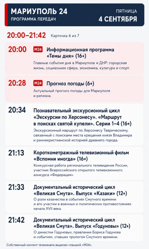 «Мариуполь 24» | Программа передач «Мариуполь 24» | Программа передач