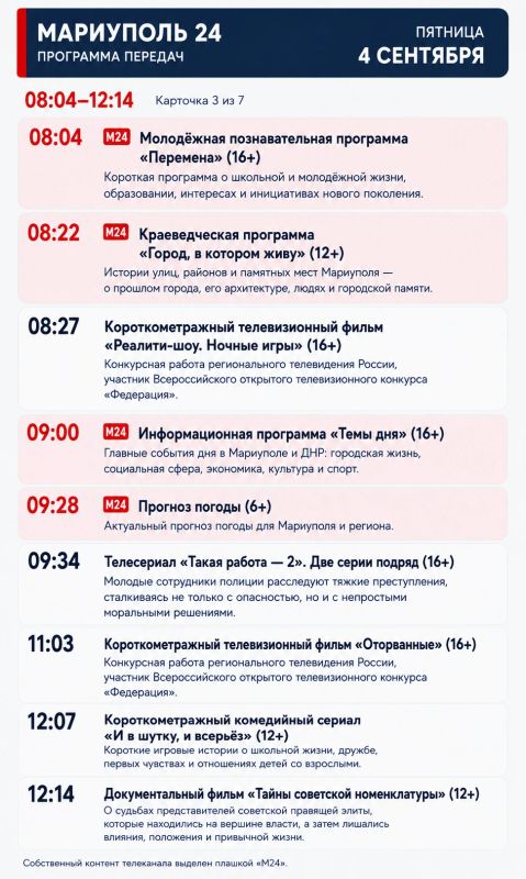 «Мариуполь 24» | Программа передач «Мариуполь 24» | Программа передач