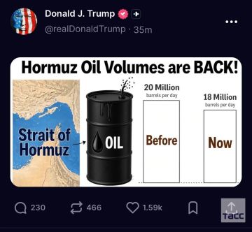 Трамп заявил о восстановлении нефтяного транзита через Ормузский пролив