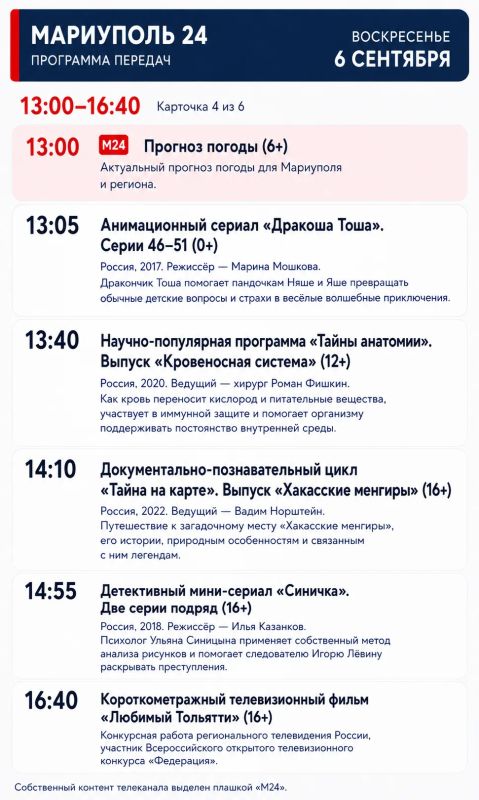 «Мариуполь 24» | Программа передач «Мариуполь 24» | Программа передач