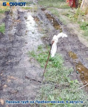 «Вода Донбасса» обещает устранить прорыв трубы у дома 5 по Прибалтийской в Донецке с 3 августа