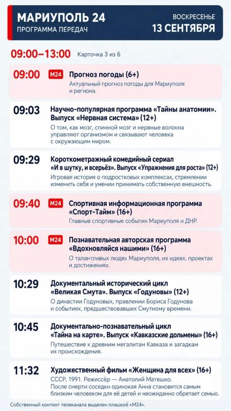 «Мариуполь 24» — программа передач «Мариуполь 24» — программа передач