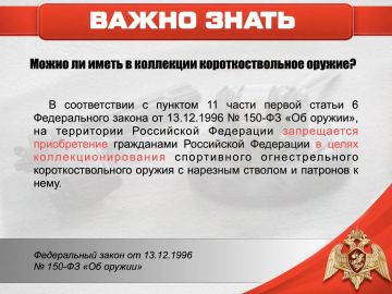 Можно ли иметь в коллекции короткоствольное оружие?