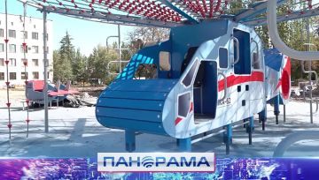 В Киевском районе завершаются работы по благоустройству сквера с детской игровой площадкой