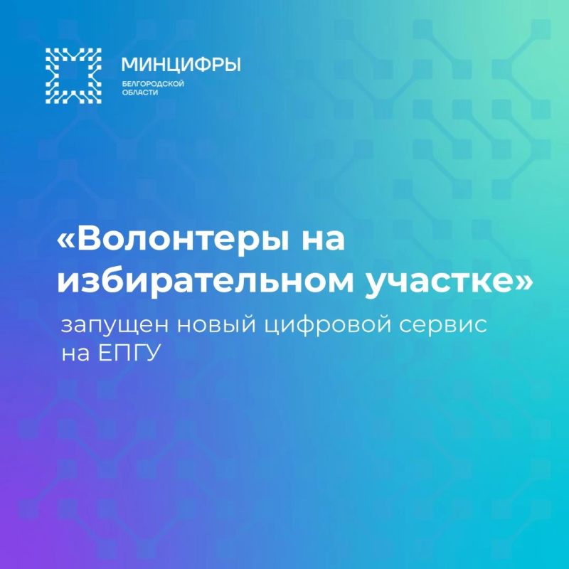 Информируем о запуске цифрового сервиса «Волонтеры на избирательном участке» на Едином портале государственных и муниципальных услуг (ЕПГУ)