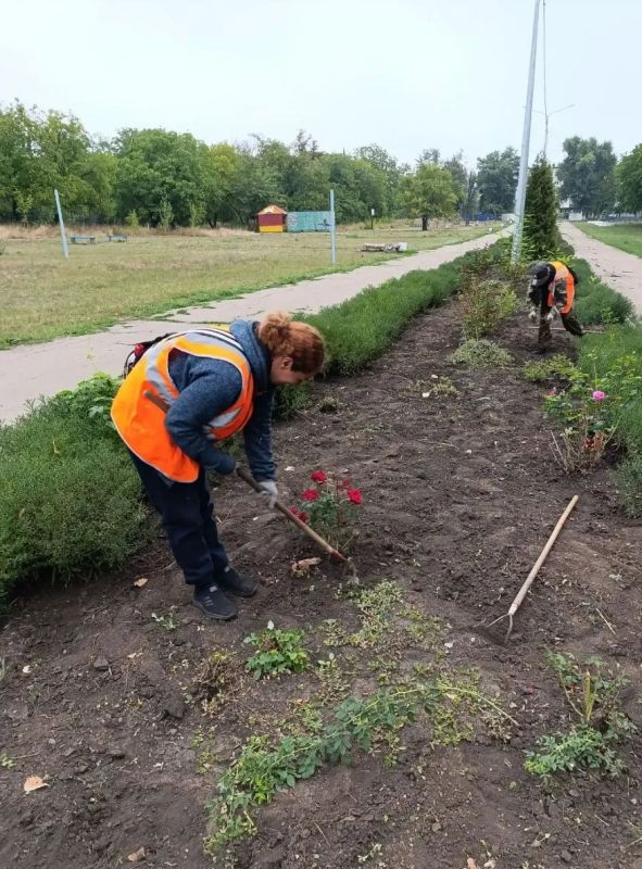 Коммунальщики Снежного продолжают благоустраивать территории общего пользования Коммунальщики Снежного продолжают благоустраивать территории общего пользования