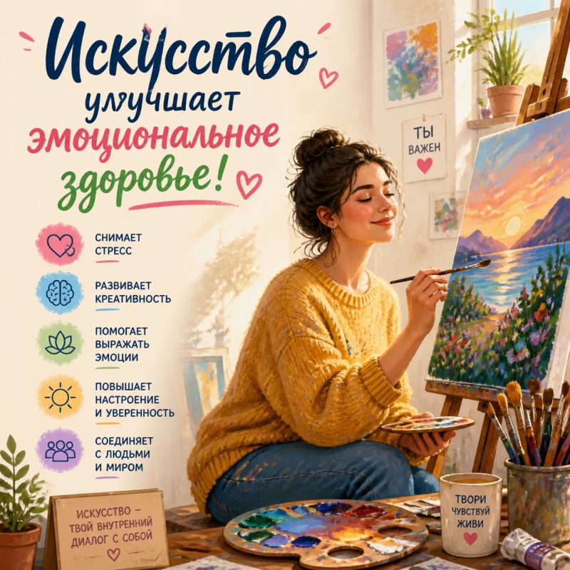 Искусство улучшает эмоциональное здоровье!