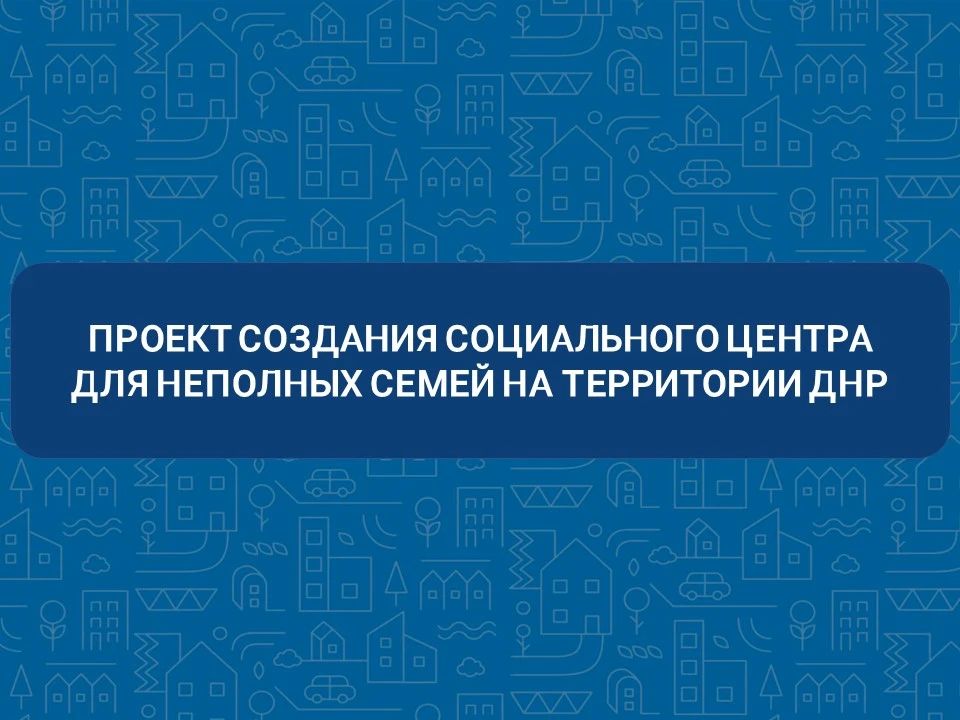 Проект «Создание социального центра для неполных семей на территории Донецкой Народной Республики»
