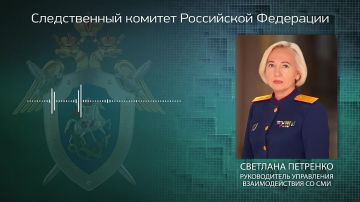 Официальный представитель СК России Светлана Петренко: