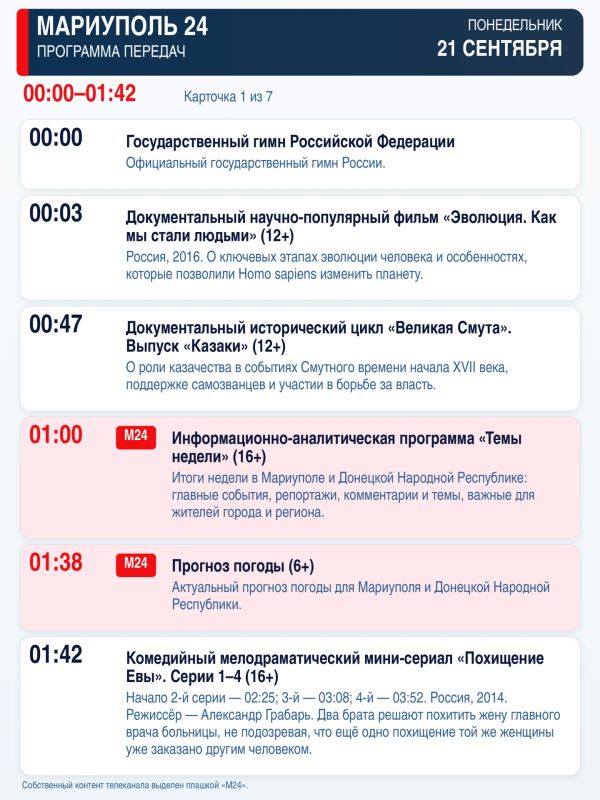 «Мариуполь 24» — программа передач