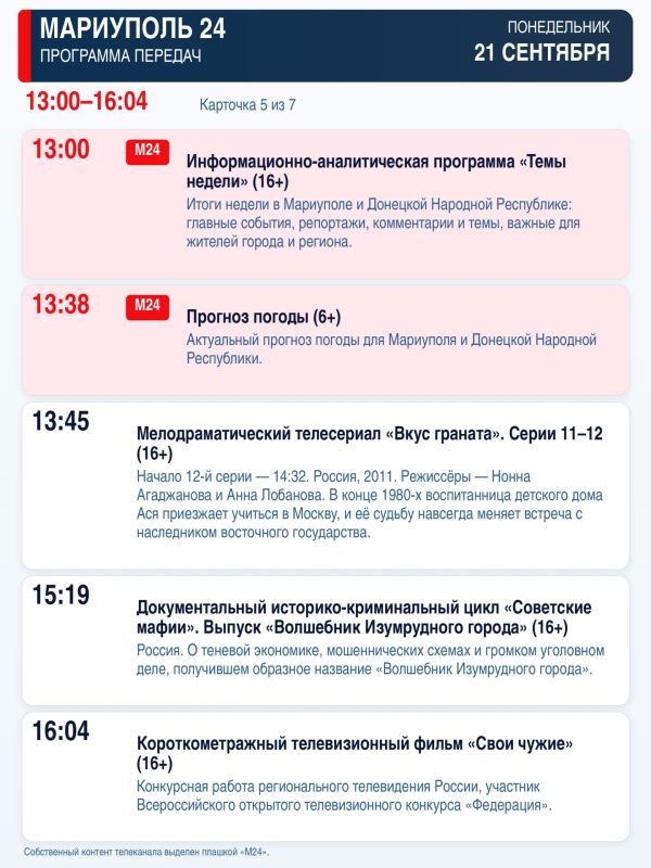 «Мариуполь 24» — программа передач «Мариуполь 24» — программа передач