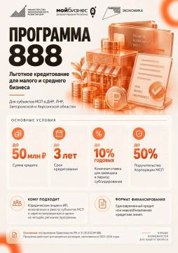 Программа «888» - что дает предпринимателям?