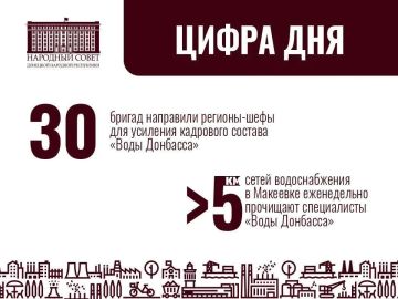 Цифра дня: «Вода Донбасса» ежедневно работает на благо жителей Республики