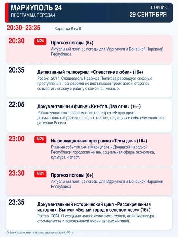 «Мариуполь 24» — программа передач «Мариуполь 24» — программа передач