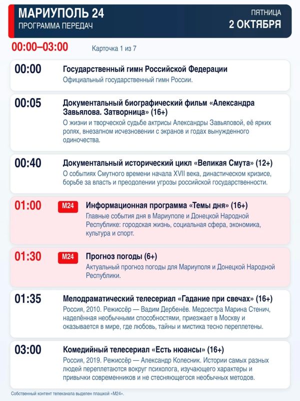 «Мариуполь 24» — программа передач