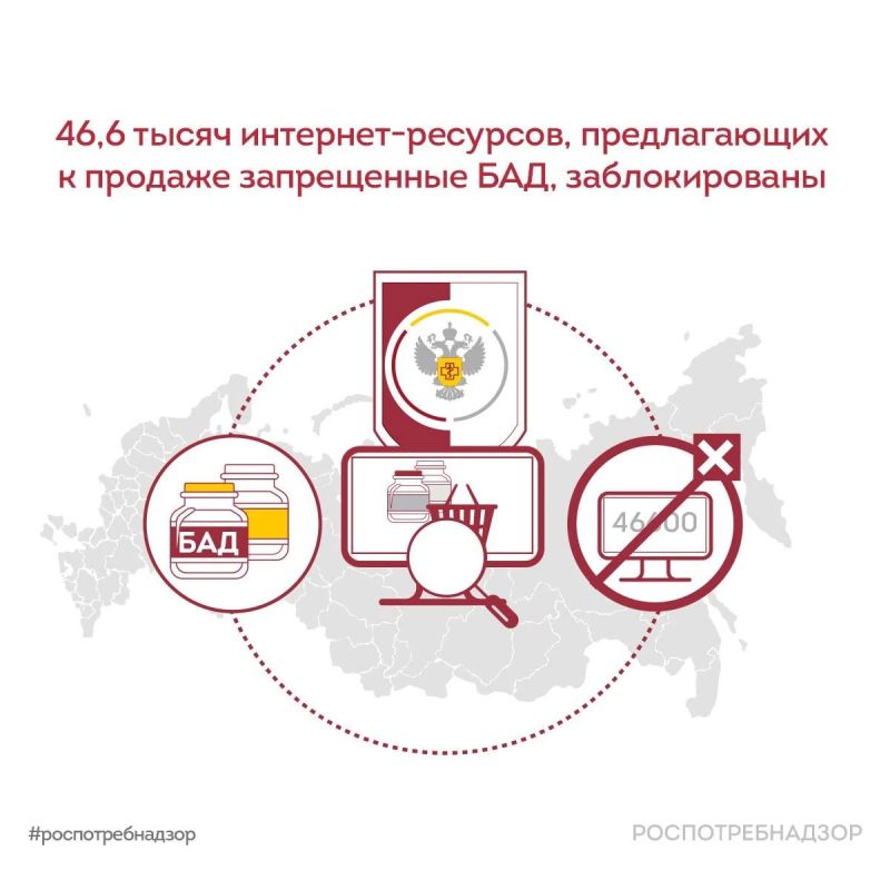 Роспотребнадзор блокирует ресурсы, распространяющие информацию о розничной продаже запрещенных в России БАДов