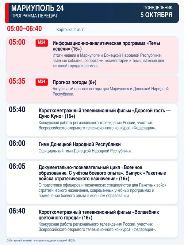 «Мариуполь 24» — программа передач «Мариуполь 24» — программа передач