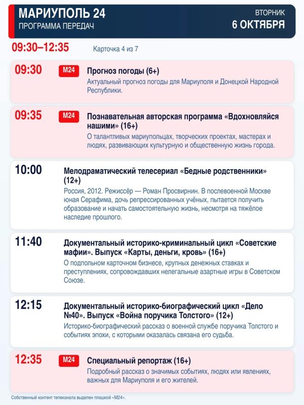 «Мариуполь 24» — программа передач «Мариуполь 24» — программа передач