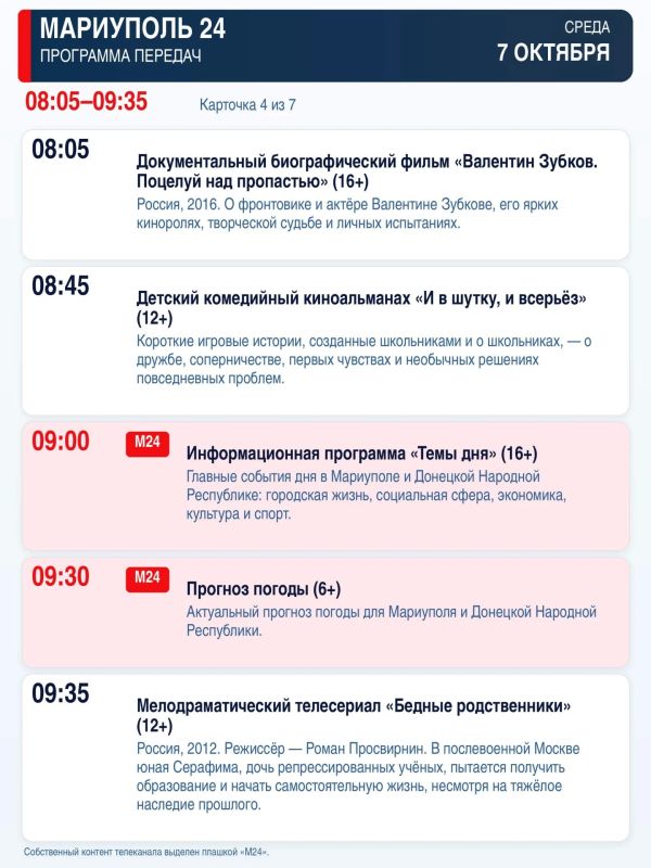 «Мариуполь 24» — программа передач «Мариуполь 24» — программа передач