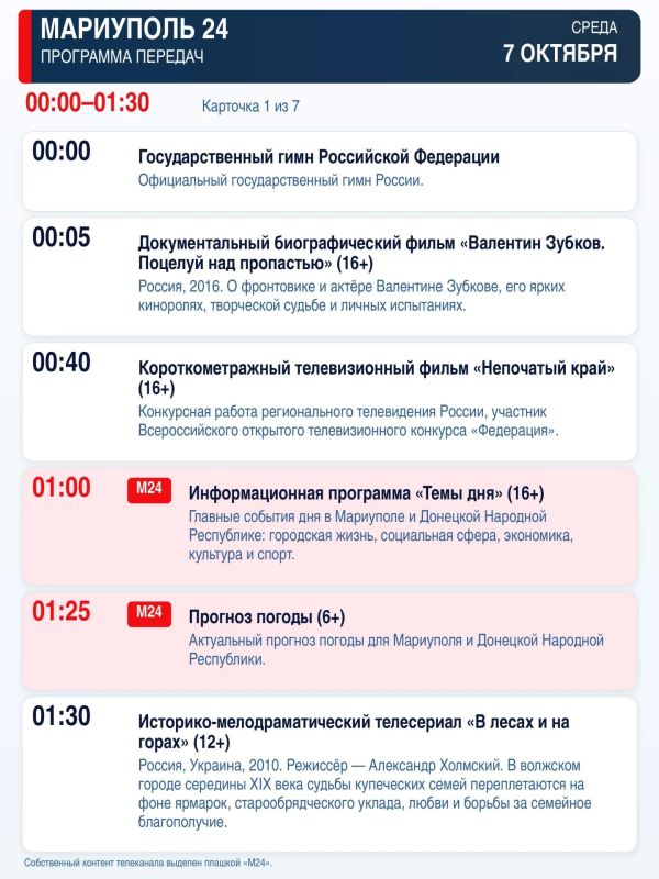 «Мариуполь 24» — программа передач