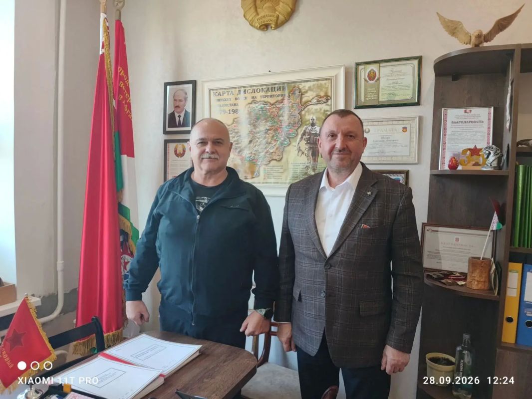 Дмитрий Огилец: 28 сентября 2026 года председатель Макеевской городской организации РСВА и СВО Семёнов Р.Г., находясь в частной поездке в Республике Беларусь провёл рабочую встречу с председателем Барановичской городской... Дмитрий Огилец: 28 сентября 2026 года председатель Макеевской городской организации РСВА и СВО Семёнов Р.Г., находясь в частной поездке в Республике Беларусь провёл рабочую встречу с председателем Барановичской городской...