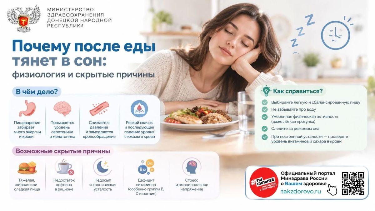 Почему после еды тянет в сон: физиология и скрытые причины