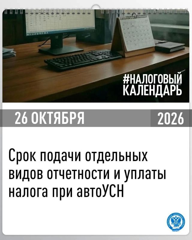 Срок подачи отдельных видов отчетности и уплаты налога при автоУСН