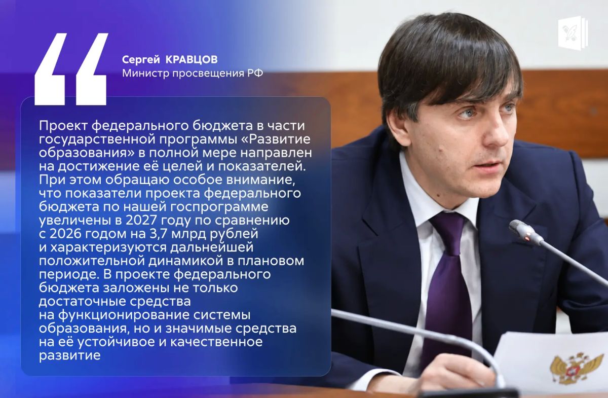 682,5 млрд рублей — на госпрограмму «Развитие образования» в 2027 году